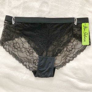 Sam Edelman Retro Black Lace Panty Sz. M